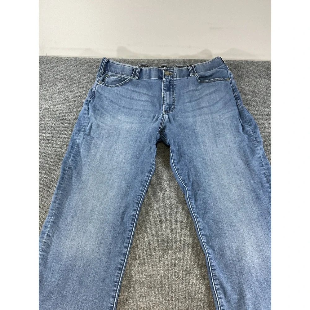 Lee Extreme Motion Athletic Fit Tapered Leg Jeans 42x32 Stretch Blue Denim